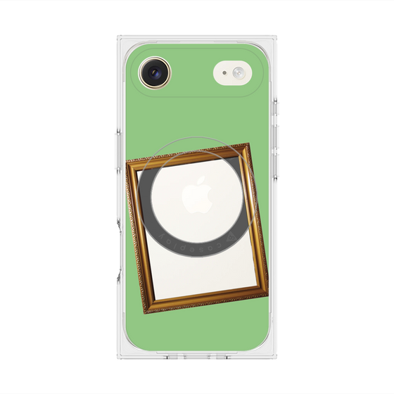 プレミアムスクエアケース with MagSafe［ Photo Frame - Light Green ］