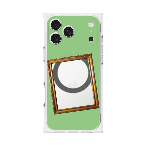 プレミアムスクエアケース with MagSafe［ Photo Frame - Light Green ］