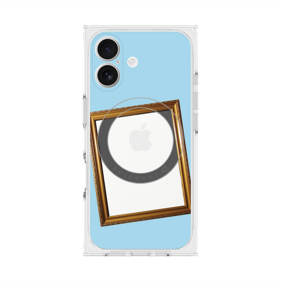 プレミアムスクエアケース with MagSafe［ Photo Frame - Light Blue ］