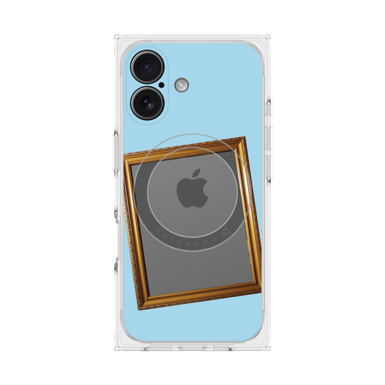 プレミアムスクエアケース with MagSafe［ Photo Frame - Light Blue ］