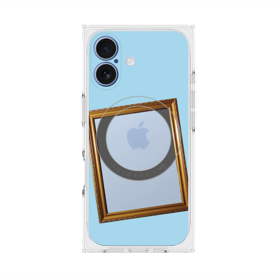 プレミアムスクエアケース with MagSafe［ Photo Frame - Light Blue ］