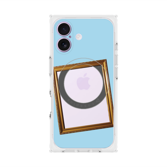 プレミアムスクエアケース with MagSafe［ Photo Frame - Light Blue ］
