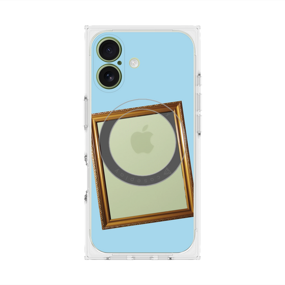 プレミアムスクエアケース with MagSafe［ Photo Frame - Light Blue ］