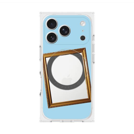 プレミアムスクエアケース with MagSafe［ Photo Frame - Light Blue ］