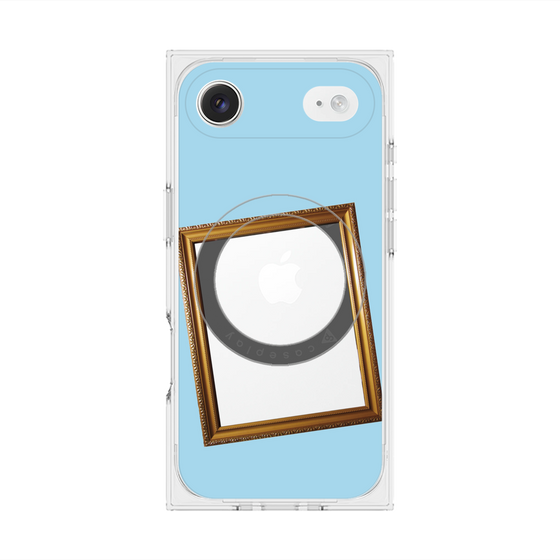 プレミアムスクエアケース with MagSafe［ Photo Frame - Light Blue ］