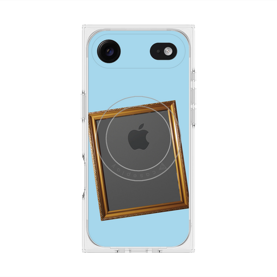 プレミアムスクエアケース with MagSafe［ Photo Frame - Light Blue ］