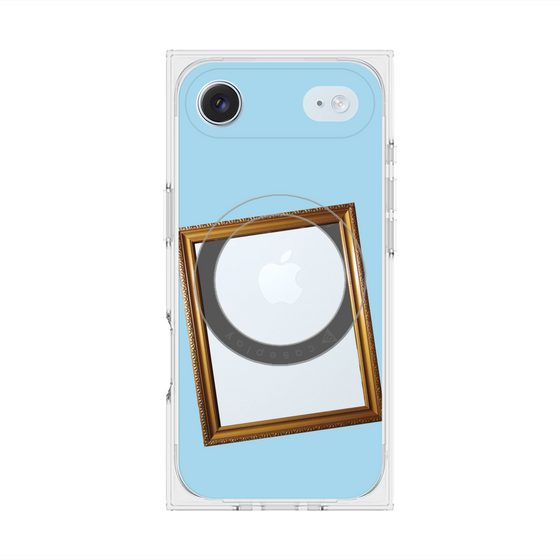 プレミアムスクエアケース with MagSafe［ Photo Frame - Light Blue ］