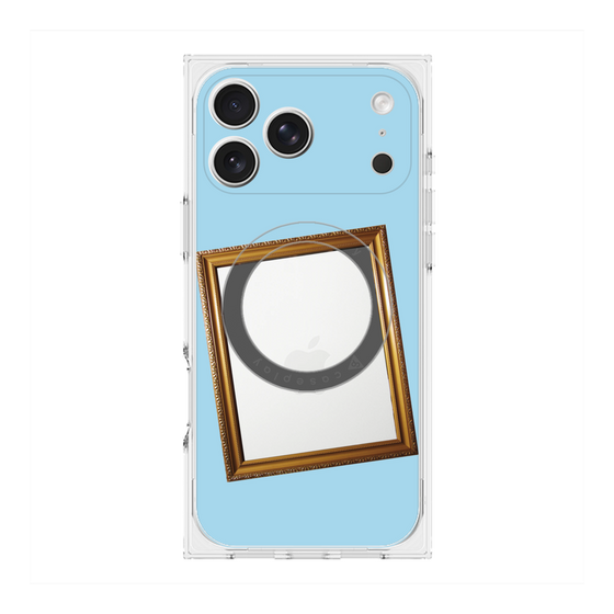 プレミアムスクエアケース with MagSafe［ Photo Frame - Light Blue ］