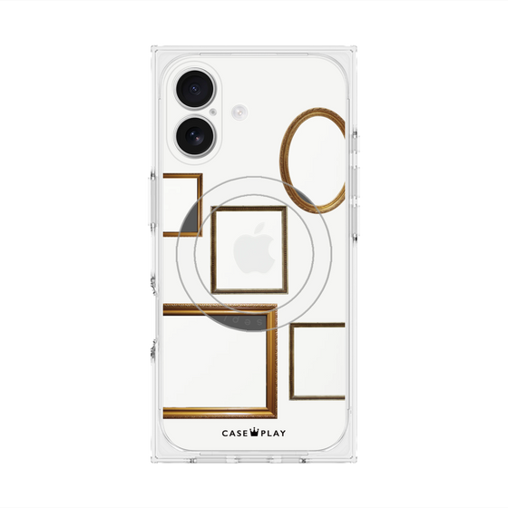 プレミアムスクエアケース with MagSafe［ Photo Frames - White ］