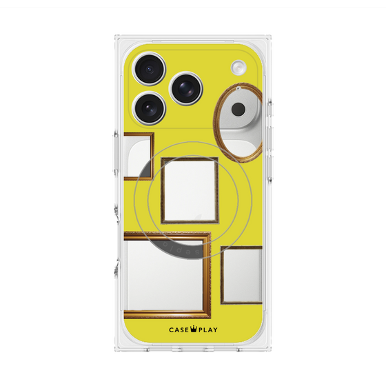 プレミアムスクエアケース with MagSafe［ Photo Frames - Yellow ］
