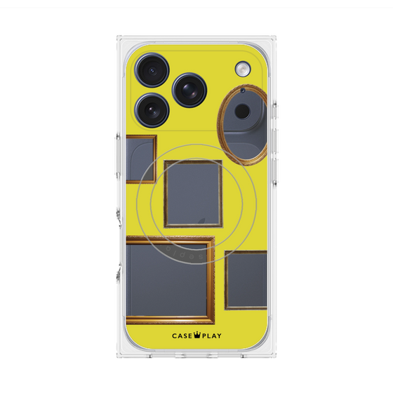 プレミアムスクエアケース with MagSafe［ Photo Frames - Yellow ］