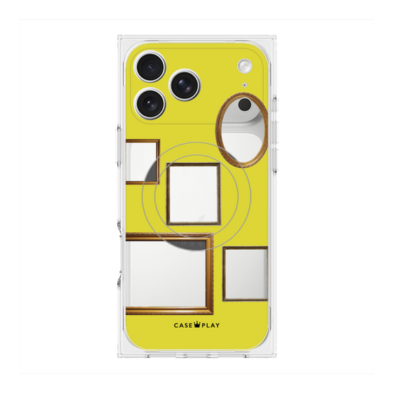プレミアムスクエアケース with MagSafe［ Photo Frames - Yellow ］