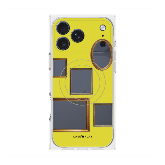プレミアムスクエアケース with MagSafe［ Photo Frames - Yellow ］