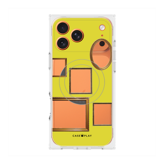 プレミアムスクエアケース with MagSafe［ Photo Frames - Yellow ］
