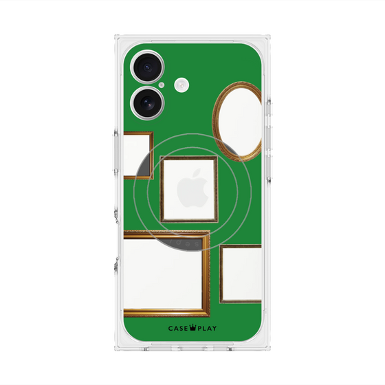 プレミアムスクエアケース with MagSafe［ Photo Frames - Green ］