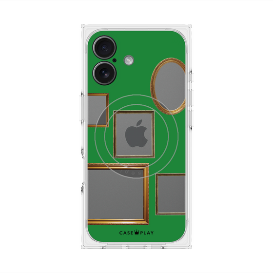 プレミアムスクエアケース with MagSafe［ Photo Frames - Green ］