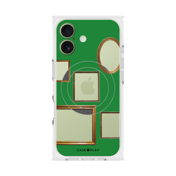 プレミアムスクエアケース with MagSafe［ Photo Frames - Green ］