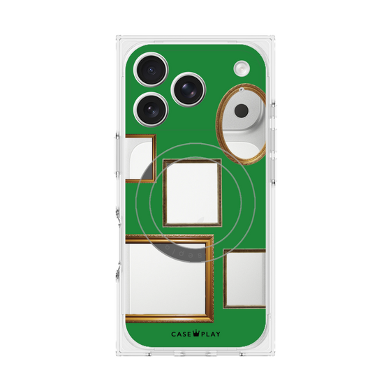 プレミアムスクエアケース with MagSafe［ Photo Frames - Green ］