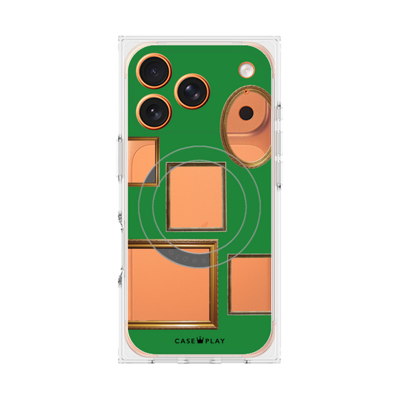 プレミアムスクエアケース with MagSafe［ Photo Frames - Green ］