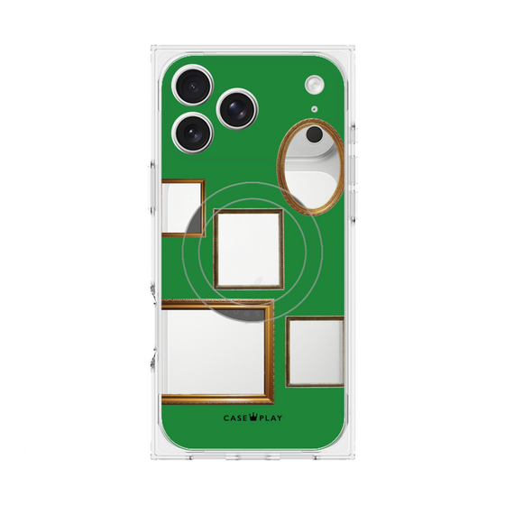 プレミアムスクエアケース with MagSafe［ Photo Frames - Green ］