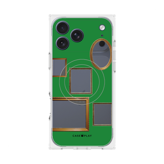 プレミアムスクエアケース with MagSafe［ Photo Frames - Green ］