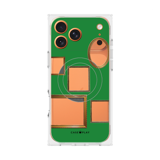 プレミアムスクエアケース with MagSafe［ Photo Frames - Green ］