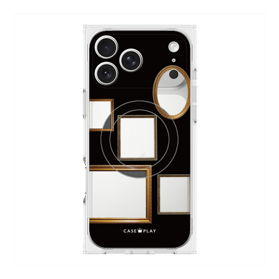 プレミアムスクエアケース with MagSafe［ Photo Frames - Black ］