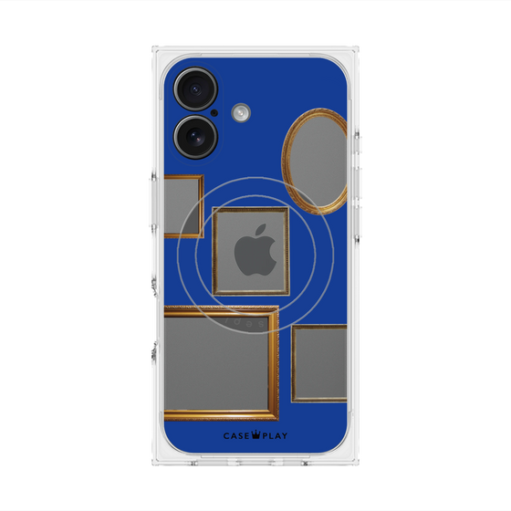 プレミアムスクエアケース with MagSafe［ Photo Frames - Blue ］