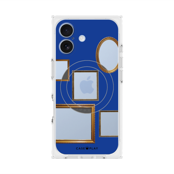 プレミアムスクエアケース with MagSafe［ Photo Frames - Blue ］