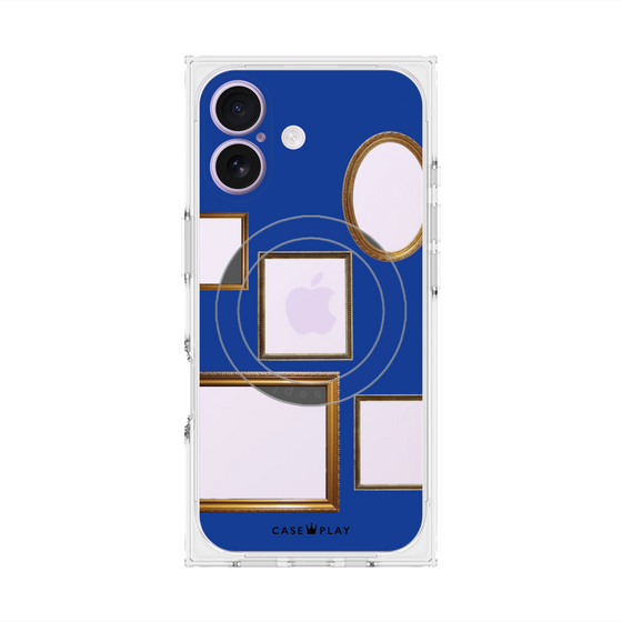 プレミアムスクエアケース with MagSafe［ Photo Frames - Blue ］
