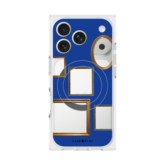 プレミアムスクエアケース with MagSafe［ Photo Frames - Blue ］