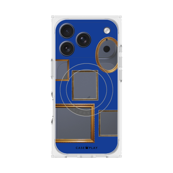 プレミアムスクエアケース with MagSafe［ Photo Frames - Blue ］