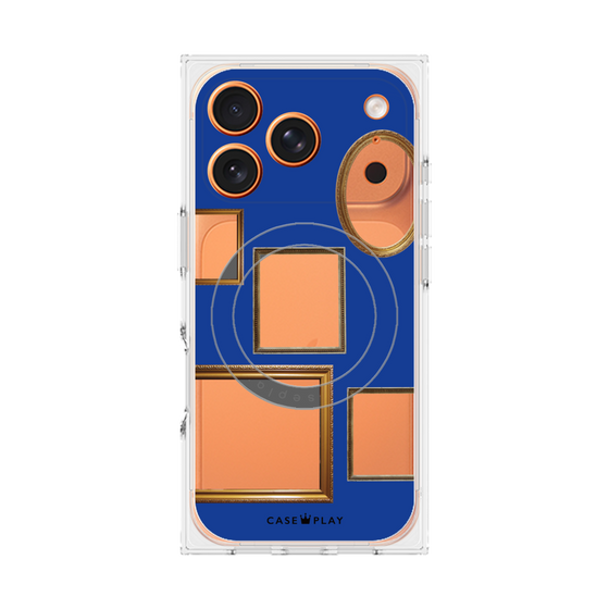 プレミアムスクエアケース with MagSafe［ Photo Frames - Blue ］