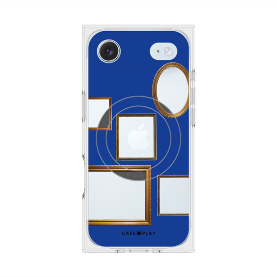 プレミアムスクエアケース with MagSafe［ Photo Frames - Blue ］