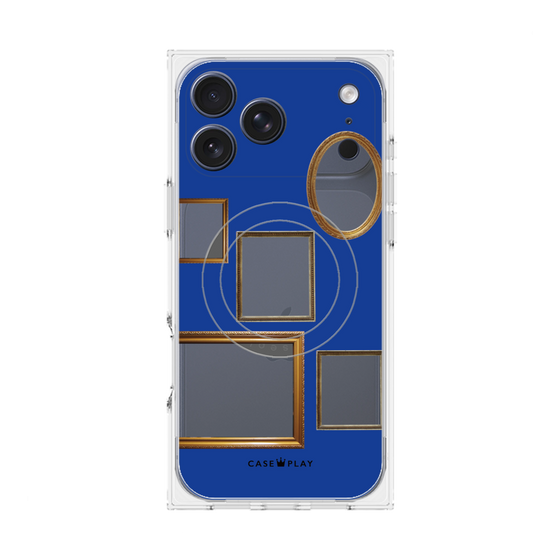 プレミアムスクエアケース with MagSafe［ Photo Frames - Blue ］