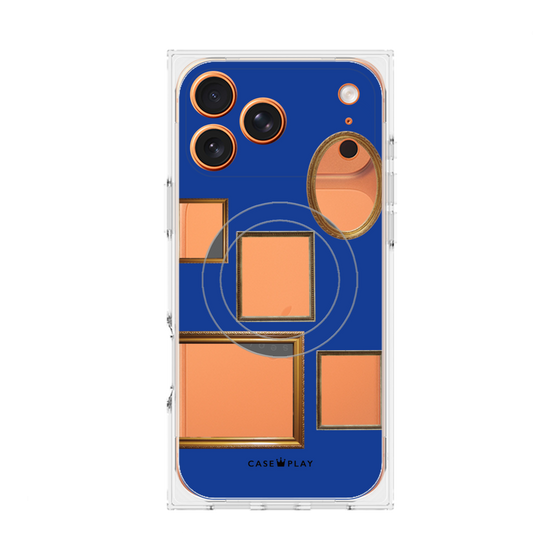 プレミアムスクエアケース with MagSafe［ Photo Frames - Blue ］