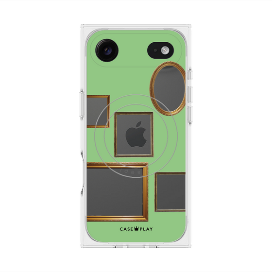 プレミアムスクエアケース with MagSafe［ Photo Frames - Light Green ］