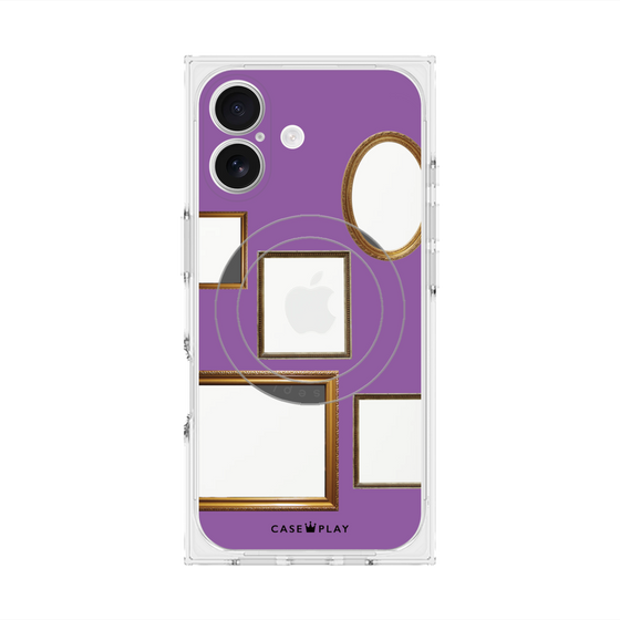 プレミアムスクエアケース with MagSafe［ Photo Frames - Purple ］