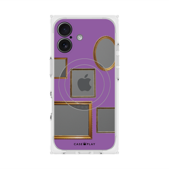 プレミアムスクエアケース with MagSafe［ Photo Frames - Purple ］
