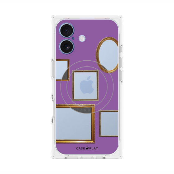 プレミアムスクエアケース with MagSafe［ Photo Frames - Purple ］