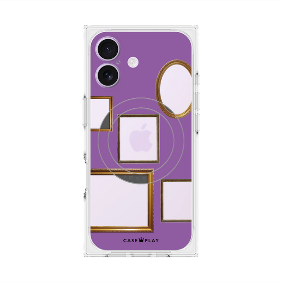プレミアムスクエアケース with MagSafe［ Photo Frames - Purple ］
