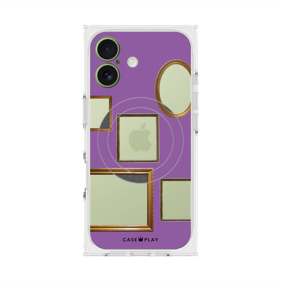 プレミアムスクエアケース with MagSafe［ Photo Frames - Purple ］
