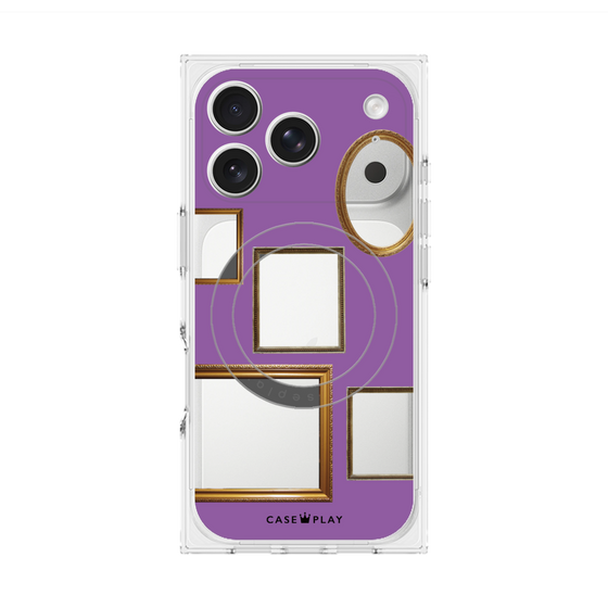 プレミアムスクエアケース with MagSafe［ Photo Frames - Purple ］