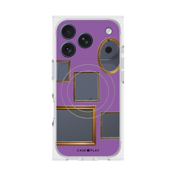 プレミアムスクエアケース with MagSafe［ Photo Frames - Purple ］