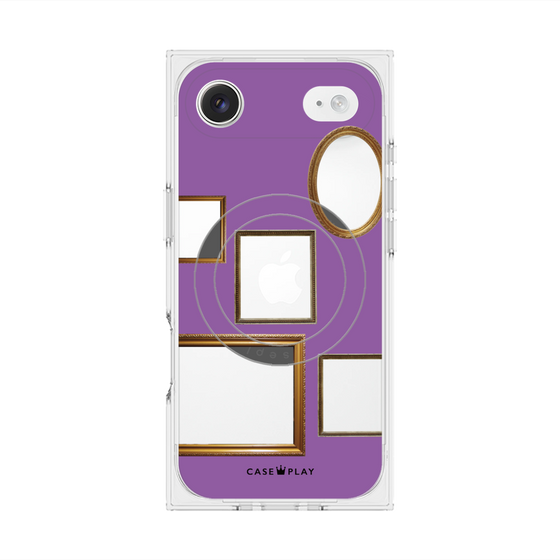 プレミアムスクエアケース with MagSafe［ Photo Frames - Purple ］