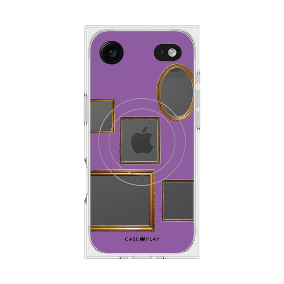 プレミアムスクエアケース with MagSafe［ Photo Frames - Purple ］