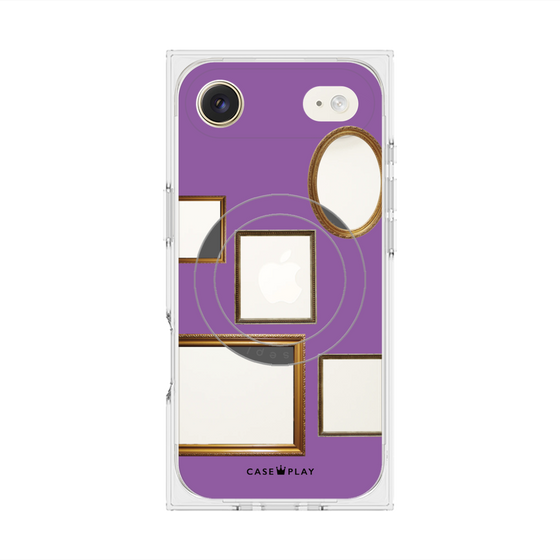プレミアムスクエアケース with MagSafe［ Photo Frames - Purple ］