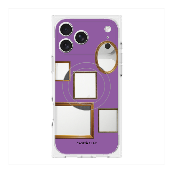 プレミアムスクエアケース with MagSafe［ Photo Frames - Purple ］