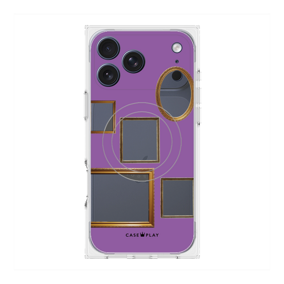 プレミアムスクエアケース with MagSafe［ Photo Frames - Purple ］