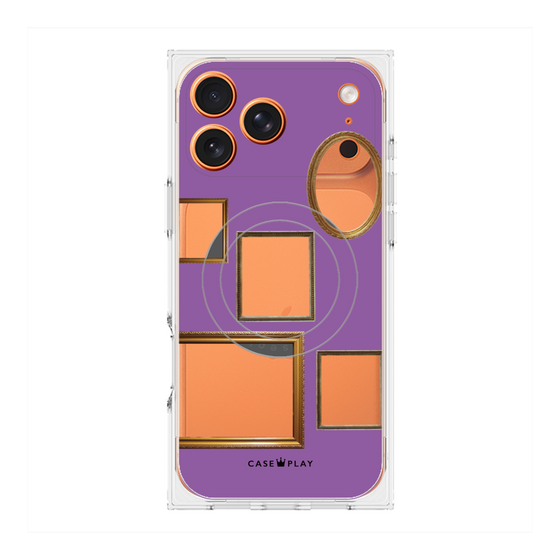 プレミアムスクエアケース with MagSafe［ Photo Frames - Purple ］